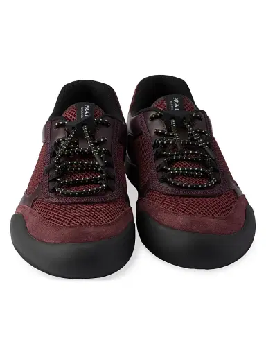 Prada Women's Speedrock Mesh Fabric Sneakers - Dark Red - Size 10.5 | Thumbnail 4