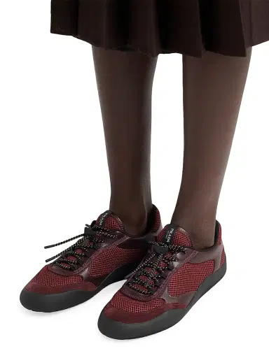 Prada Women's Speedrock Mesh Fabric Sneakers - Dark Red - Size 10.5 | Thumbnail 6