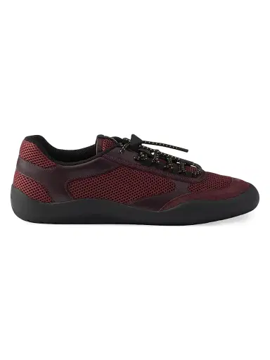 Prada Women's Speedrock Mesh Fabric Sneakers - Dark Red - Size 10.5 | Thumbnail 1