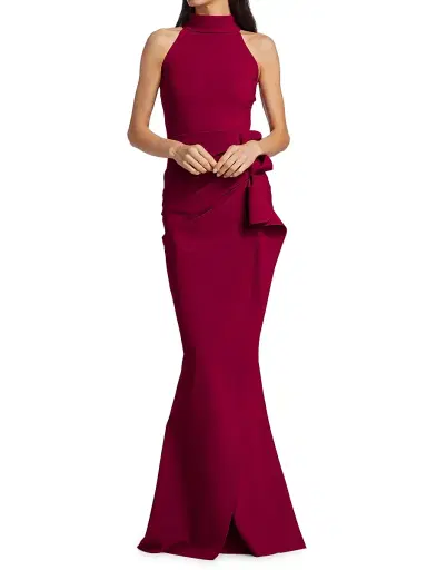 Chiara Boni La Petite Robe Women's Gudrum Halter Ruffle Gown | Thumbnail 3 Chiara Boni La Petite Robe Women's Gudrum Halter Ruffle Gown | Thumbnail 3