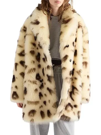 Prada Women's Shearling Coat - Beige Multi | Thumbnail 2 Prada Women's Shearling Coat - Beige Multi | Thumbnail 2