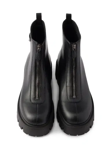 Prada Women's Leather Zipper Booties - Black - Size 7 | Thumbnail 4 Prada Women's Leather Zipper Booties - Black - Size 7 | Thumbnail 4