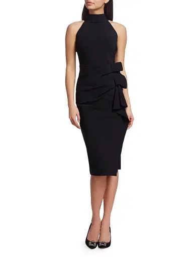 Chiara Boni La Petite Robe Women's Halter Ruffle Midi Dress - Black - Size 18 | Thumbnail 3