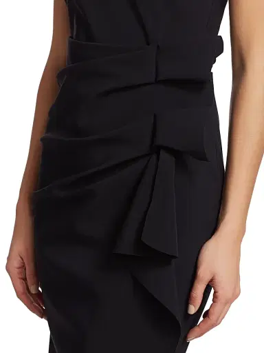 Chiara Boni La Petite Robe Women's Halter Ruffle Midi Dress - Black - Size 18 | Thumbnail 6