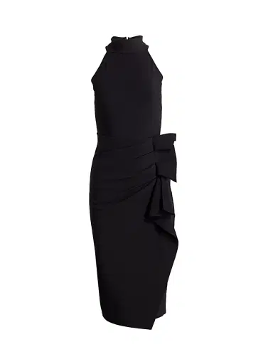 Chiara Boni La Petite Robe Women's Halter Ruffle Midi Dress - Black - Size 18 | Thumbnail 1