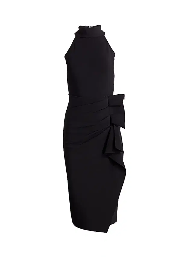 Chiara Boni La Petite Robe Women's Halter Ruffle Midi Dress - Black