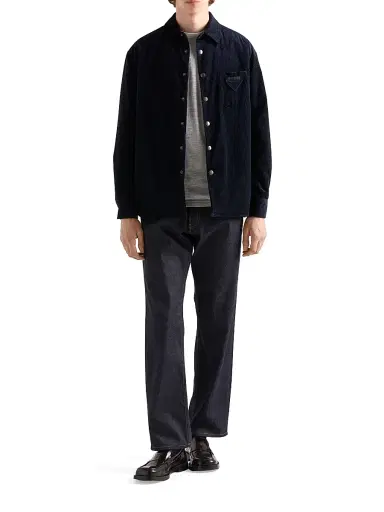 Prada Men's Corduroy Shirt - Blue - Size XXS | Thumbnail 6 Prada Men's Corduroy Shirt - Blue - Size XXS | Thumbnail 6