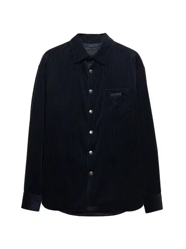 Prada Men's Corduroy Shirt - Blue - Size XXS | Thumbnail 1 Prada Men's Corduroy Shirt - Blue - Size XXS | Thumbnail 1