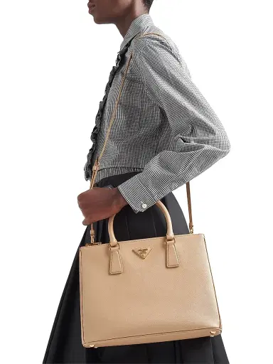 Prada Women's Large Galleria Saffiano Leather Top Handle Bag - Beige Khaki | Thumbnail 8 Prada Women's Large Galleria Saffiano Leather Top Handle Bag - Beige Khaki | Thumbnail 8