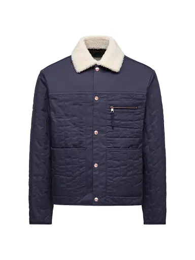 Moncler Genius Men's Moncler x Gilga Farm by Donald Glover Kishus Down-Filled Shacket - Navy Blue | Thumbnail 1