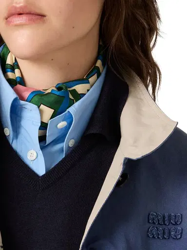Miu Miu Women's Old Washed Twill Blouson Jacket | Thumbnail 5 Miu Miu Women's Old Washed Twill Blouson Jacket | Thumbnail 5