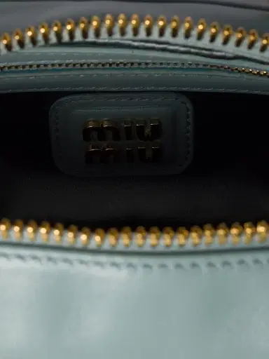 Miu Miu Women's Arcadie Matelassé Nappa Leather Top Handle Bag - Blue | Thumbnail 5 Miu Miu Women's Arcadie Matelassé Nappa Leather Top Handle Bag - Blue | Thumbnail 5