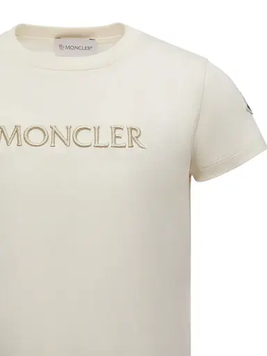 Moncler Little Girl's & Girl's Crew Neck T-Shirt in Cotton - White - Size 12 | Thumbnail 3
