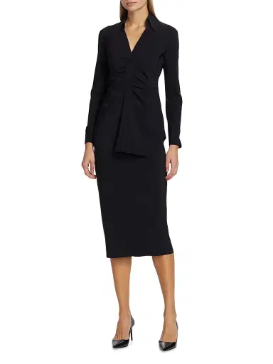 Chiara Boni La Petite Robe Women's Shohreh Ruched Top - Black - Size 14 | Thumbnail 2