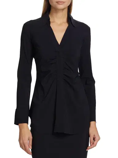 Chiara Boni La Petite Robe Women's Shohreh Ruched Top - Black - Size 14 | Thumbnail 3