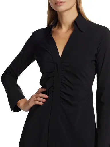 Chiara Boni La Petite Robe Women's Shohreh Ruched Top - Black - Size 14 | Thumbnail 6