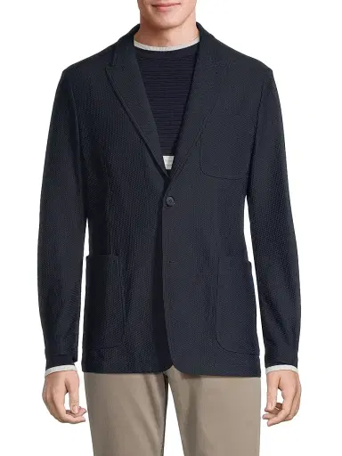 Giorgio Armani Men's Peak-Lapel Two-Button Blazer | Thumbnail 3 Giorgio Armani Men's Peak-Lapel Two-Button Blazer | Thumbnail 3