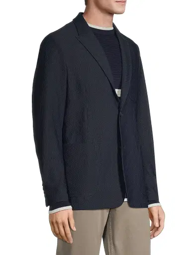 Giorgio Armani Men's Peak-Lapel Two-Button Blazer | Thumbnail 4 Giorgio Armani Men's Peak-Lapel Two-Button Blazer | Thumbnail 4