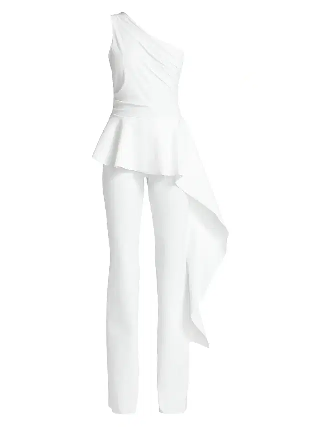 Chiara Boni La Petite Robe Women's Kincso One-Shoulder Peplum Jumpsuit - White