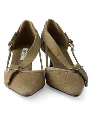 Prada Women's Canvas Pumps - Khaki Green - Size 11 | Thumbnail 3