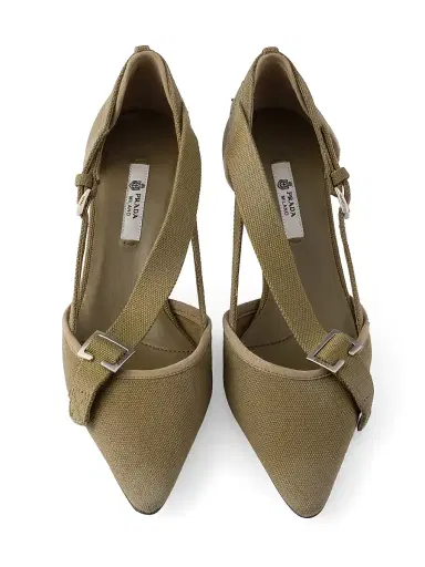 Prada Women's Canvas Pumps - Khaki Green - Size 11 | Thumbnail 5