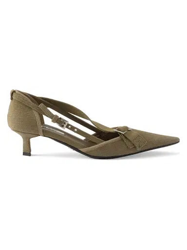 Prada Women's Canvas Pumps - Khaki Green - Size 11 | Thumbnail 1