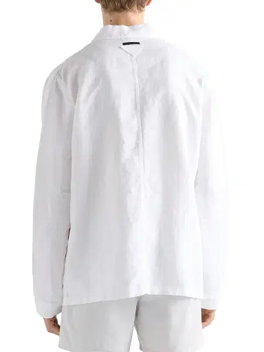 Prada Men's Single-Breasted Linen Jacket - White - Size XL | Thumbnail 3