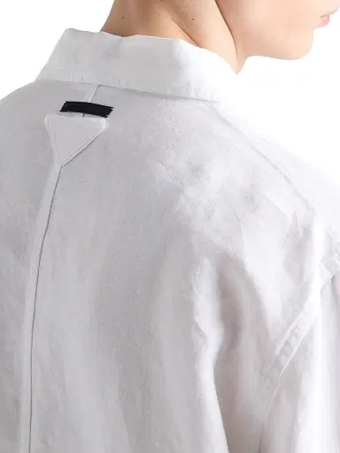 Prada Men's Single-Breasted Linen Jacket - White - Size XL | Thumbnail 5