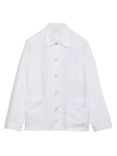 Prada Men's Single-Breasted Linen Jacket - White - Size XL | Thumbnail 1