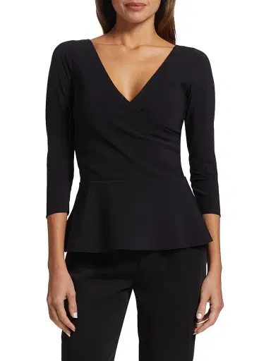 Chiara Boni La Petite Robe Women's Poppy V-Neck Peplum Top | Thumbnail 3 Chiara Boni La Petite Robe Women's Poppy V-Neck Peplum Top | Thumbnail 3