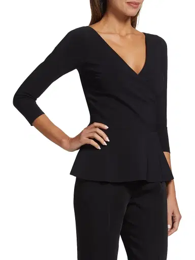 Chiara Boni La Petite Robe Women's Poppy V-Neck Peplum Top | Thumbnail 4 Chiara Boni La Petite Robe Women's Poppy V-Neck Peplum Top | Thumbnail 4