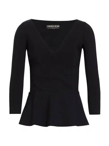Chiara Boni La Petite Robe Women's Poppy V-Neck Peplum Top | Thumbnail 1 Chiara Boni La Petite Robe Women's Poppy V-Neck Peplum Top | Thumbnail 1