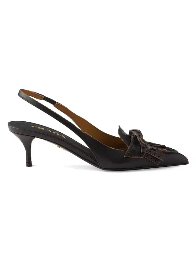 Prada Women's Leather Slingback Pumps - Black