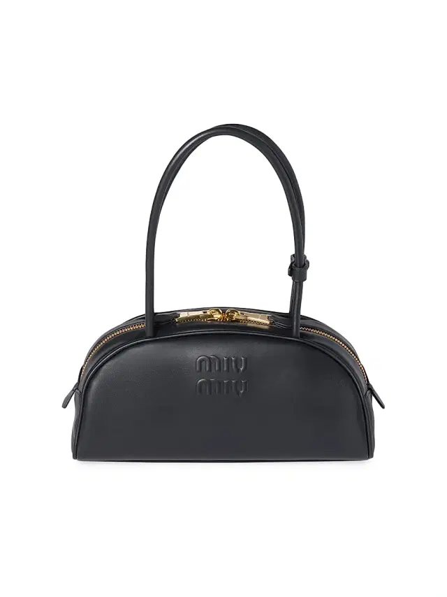 Miu Miu Women's Beau Leather East West Top Handle Bag - Black