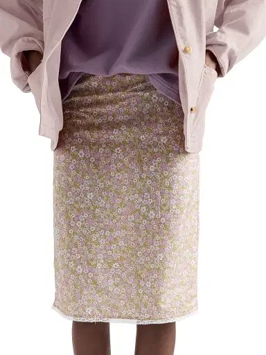 Prada Women's Floral Print Nylon Skirt - Pink - Size 2 | Thumbnail 2
