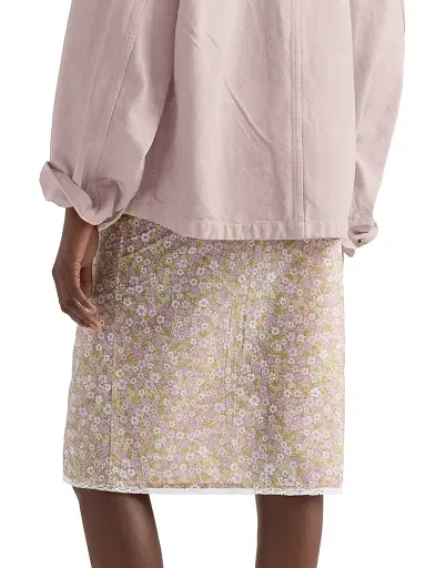 Prada Women's Floral Print Nylon Skirt - Pink - Size 2 | Thumbnail 3