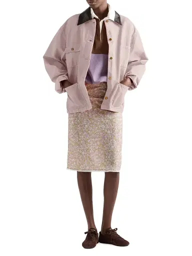 Prada Women's Floral Print Nylon Skirt - Pink - Size 2 | Thumbnail 5