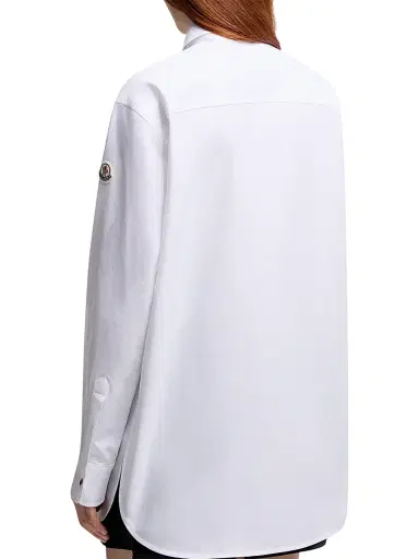 Moncler Women's Shirt in Oxford Cotton - White | Thumbnail 3 Moncler Women's Shirt in Oxford Cotton - White | Thumbnail 3