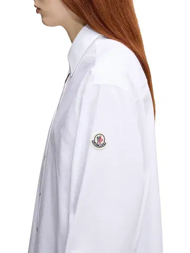 Moncler Women's Shirt in Oxford Cotton - White | Thumbnail 4 Moncler Women's Shirt in Oxford Cotton - White | Thumbnail 4