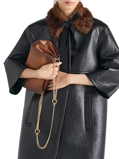 Prada Women's Bonded Leather Coat - Black - Size 6 | Thumbnail 4 Prada Women's Bonded Leather Coat - Black - Size 6 | Thumbnail 4