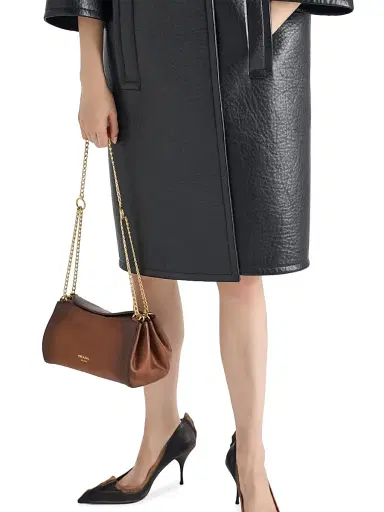 Prada Women's Bonded Leather Coat - Black - Size 6 | Thumbnail 6 Prada Women's Bonded Leather Coat - Black - Size 6 | Thumbnail 6