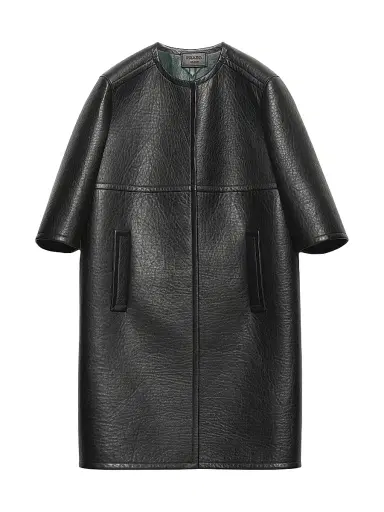 Prada Women's Bonded Leather Coat - Black - Size 6 | Thumbnail 1 Prada Women's Bonded Leather Coat - Black - Size 6 | Thumbnail 1
