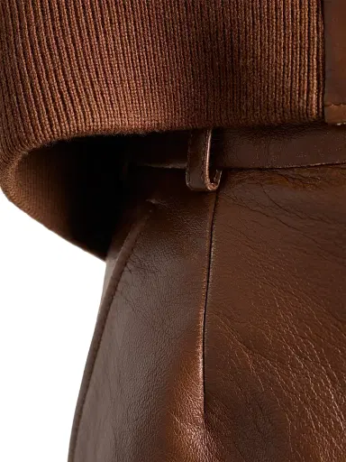 Prada Women's Nappa Leather Pencil Skirt - Brown | Thumbnail 4 Prada Women's Nappa Leather Pencil Skirt - Brown | Thumbnail 4