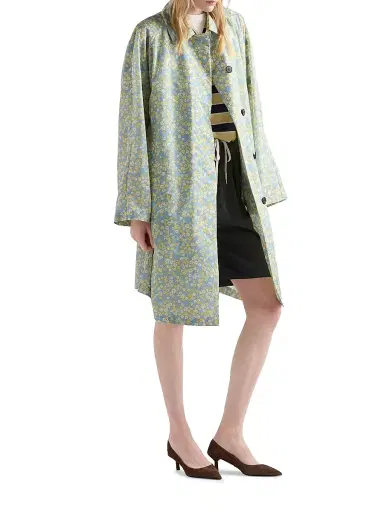 Prada Women's Printed Nylon Raincoat - Yellow | Thumbnail 6
