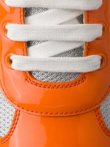 Prada Men's Patent Leather and Technical Fabric America's Cup Sneakers - Orange White | Thumbnail 5 Prada Men's Patent Leather and Technical Fabric America's Cup Sneakers - Orange White | Thumbnail 5