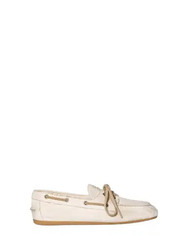 Miu Miu Women's Canvas Deck Loafers - Beige Khaki | Thumbnail 1 Miu Miu Women's Canvas Deck Loafers - Beige Khaki | Thumbnail 1