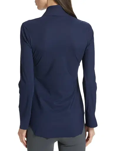 Chiara Boni La Petite Robe Women's Shohreh Ruched Top - Navy | Thumbnail 5 Chiara Boni La Petite Robe Women's Shohreh Ruched Top - Navy | Thumbnail 5