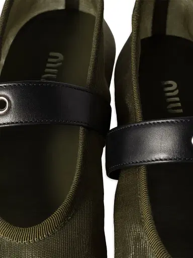 Miu Miu Women's Mesh Fabric Ballerinas | Thumbnail 3 Miu Miu Women's Mesh Fabric Ballerinas | Thumbnail 3