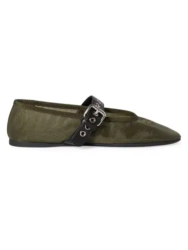 Miu Miu Women's Mesh Fabric Ballerinas | Thumbnail 1 Miu Miu Women's Mesh Fabric Ballerinas | Thumbnail 1