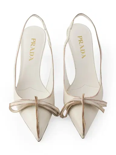 Prada Women's Leather Slingback Pumps - Beige Khaki - Size 7 | Thumbnail 3 Prada Women's Leather Slingback Pumps - Beige Khaki - Size 7 | Thumbnail 3